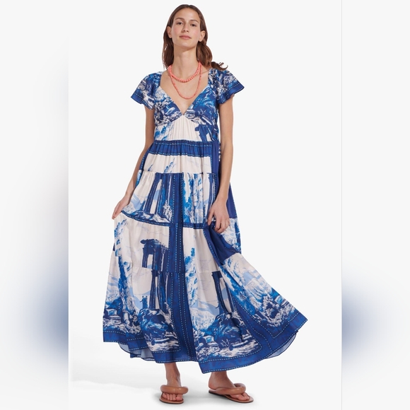 Staud Corsica Dress in Tapestry Twilight Blue S - Picture 1 of 11
